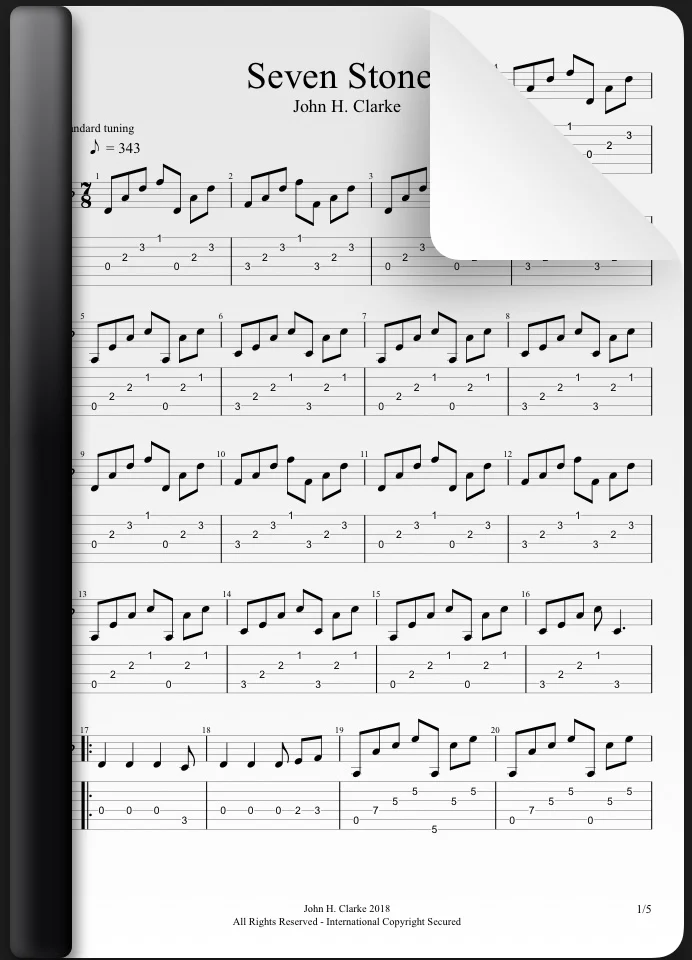 Seven Stones music notation sample image