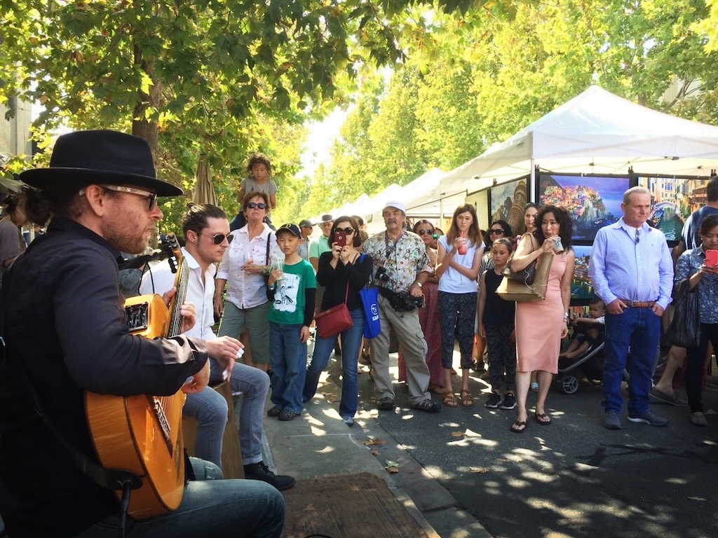 John Clarke and Josh Mellinger performing Latin guitar music at Art and Wine Festival